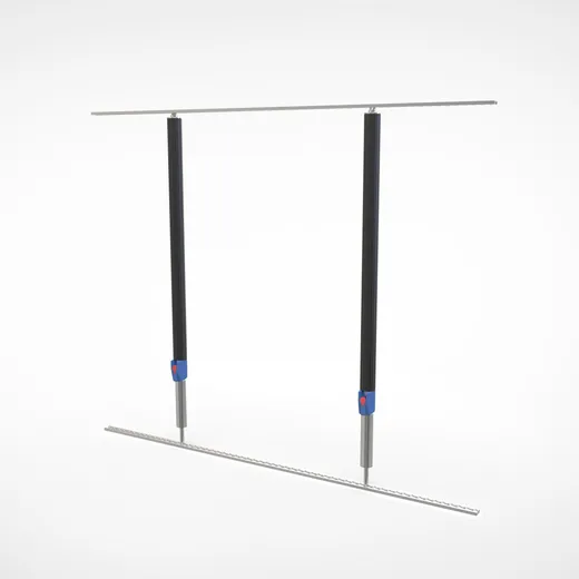 Barre d'arrimage télescopiques L 1500 P 80 H 1250-1750