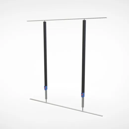 Barre d'arrimage télescopiques L 1500 P 80 H 1550-2050