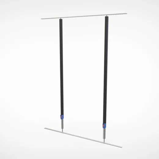 Barre d'arrimage télescopiques L 1500 P 80 H 2000-2500
